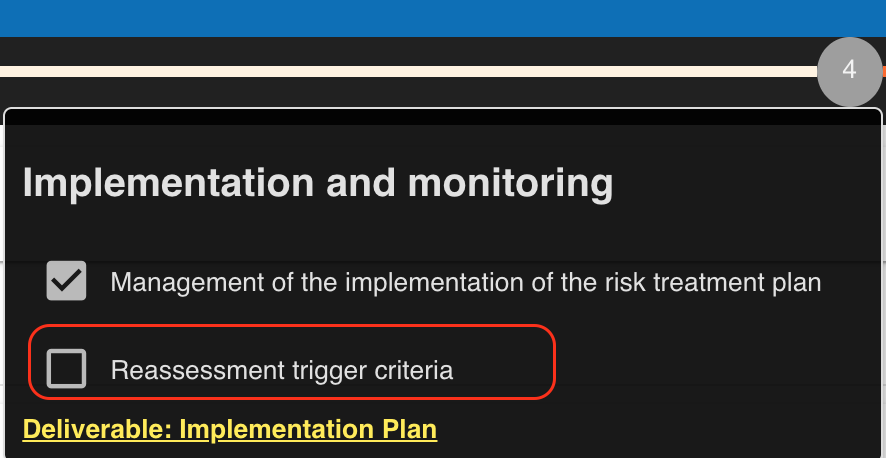 Implementation and monitoring method substep