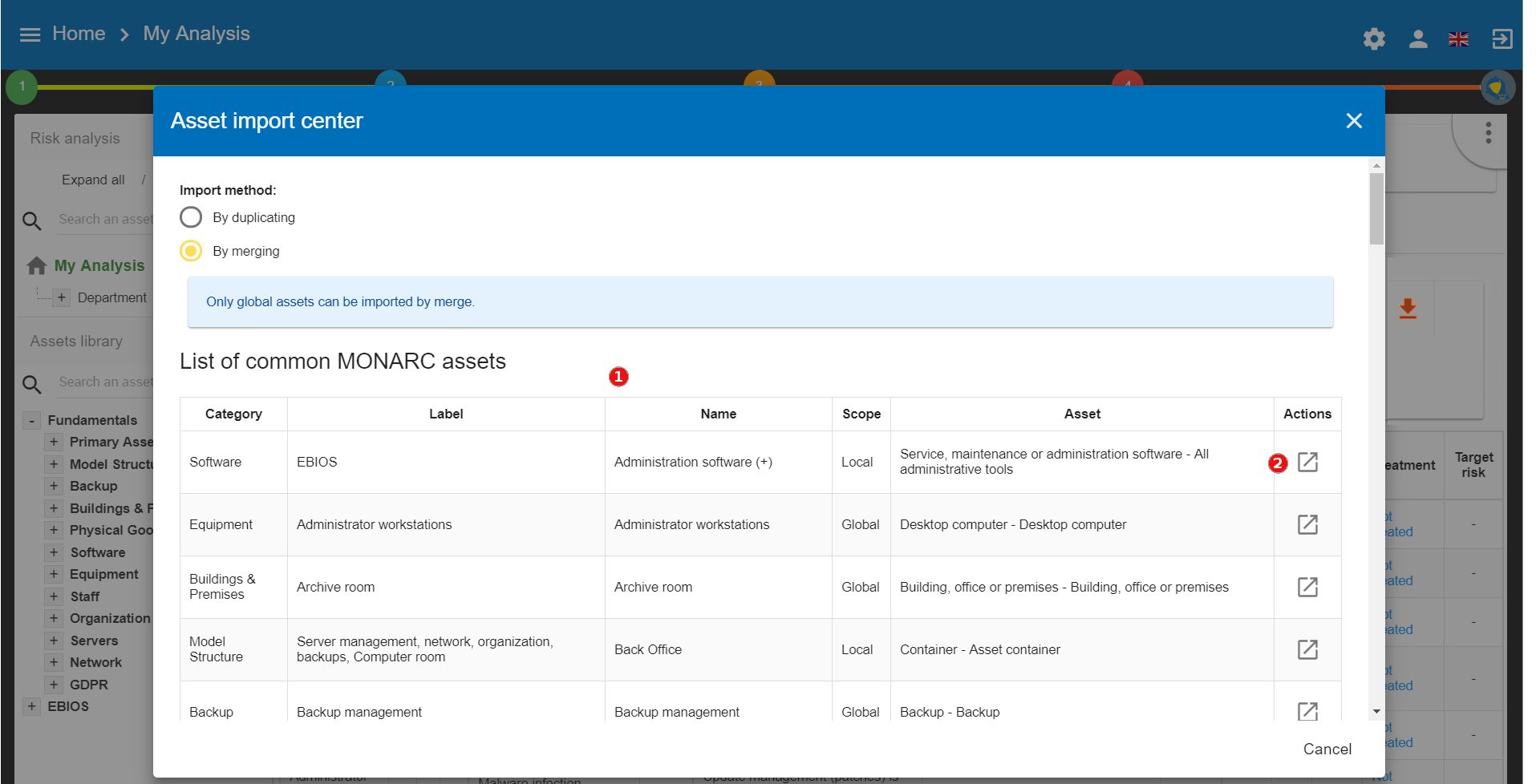 Import Monarc Library