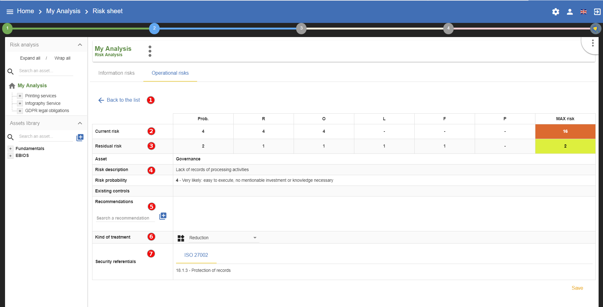 Operational Risk Sheet
