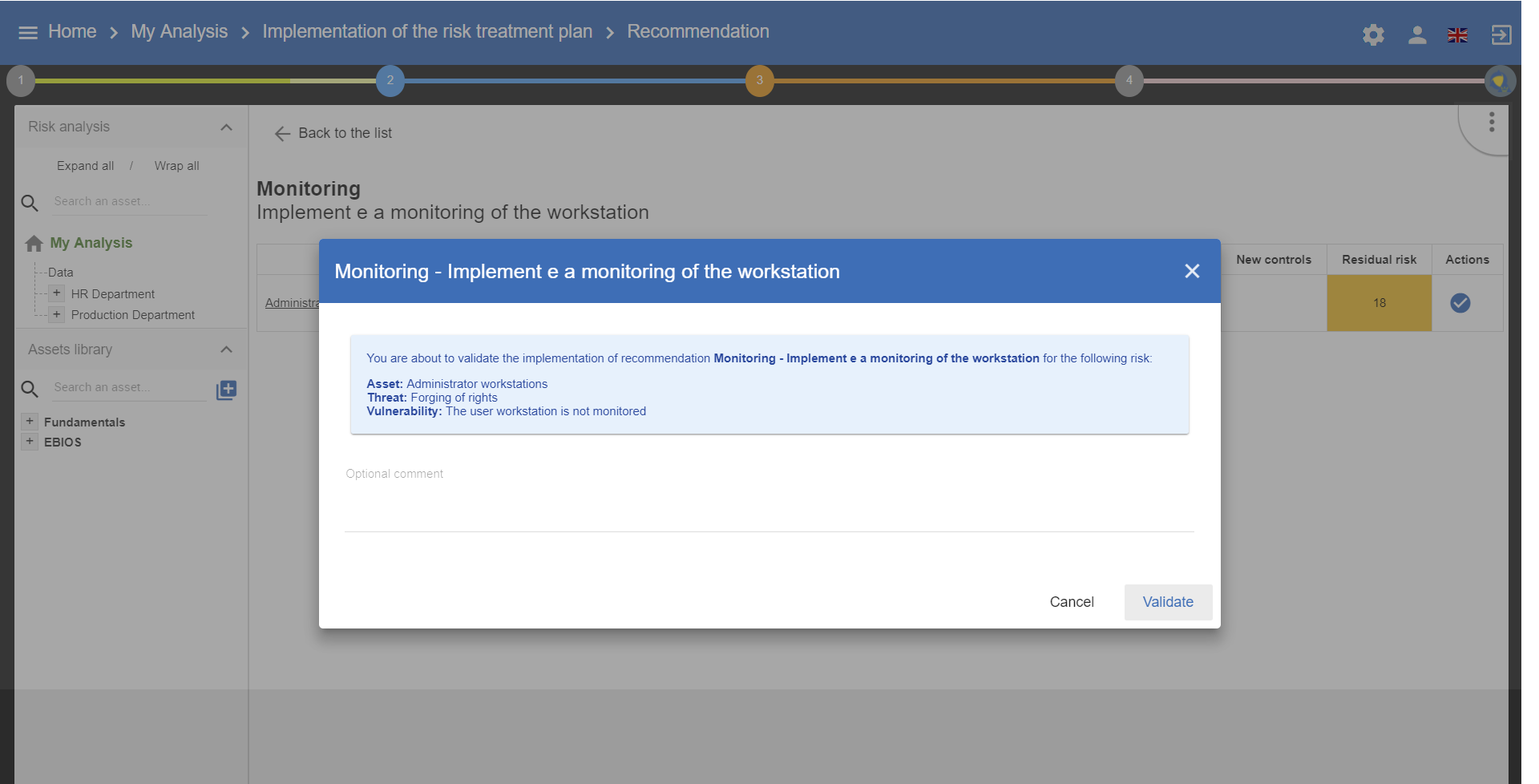 RecommendationImplementationPOPUP